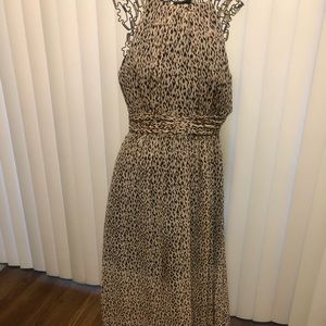 Classic Tiger Print, BCBG, Maxi Length, Lined, Elegant.